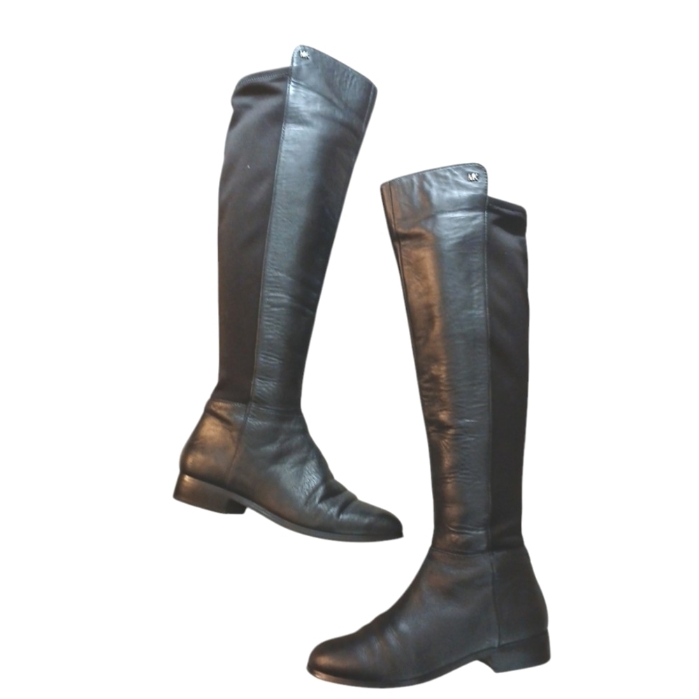 Michael Kors Bromley Black Riding Boots Women’s Knee High Leather Boots …